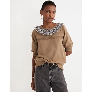 Madewell x Rentrayage Upcycled Ruffle-Collar Sweatshirt